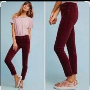 NWOT Anthropologie AG The Stevie Mid-Rise Skinny Velvet Jeans